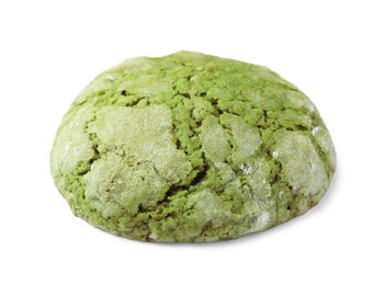 One tasty matcha cookie isolated on white