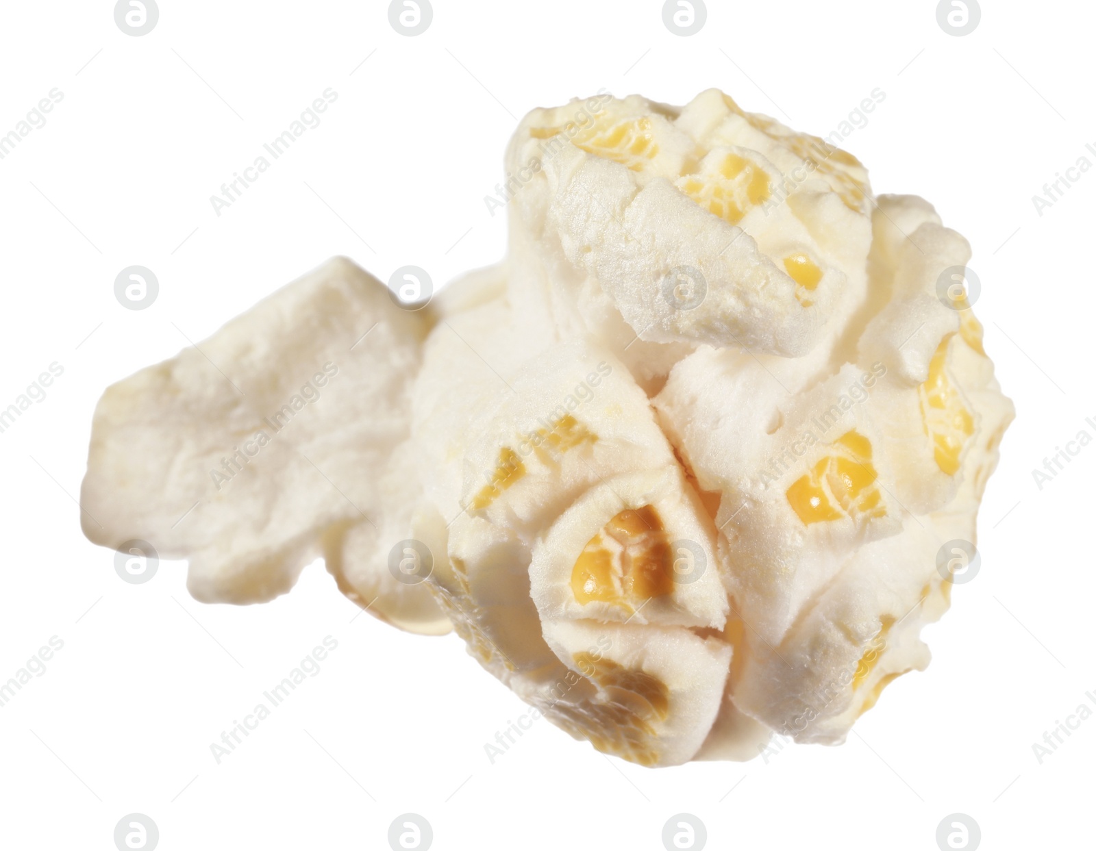 Photo of Kernel of tasty fresh popcorn isolated on white