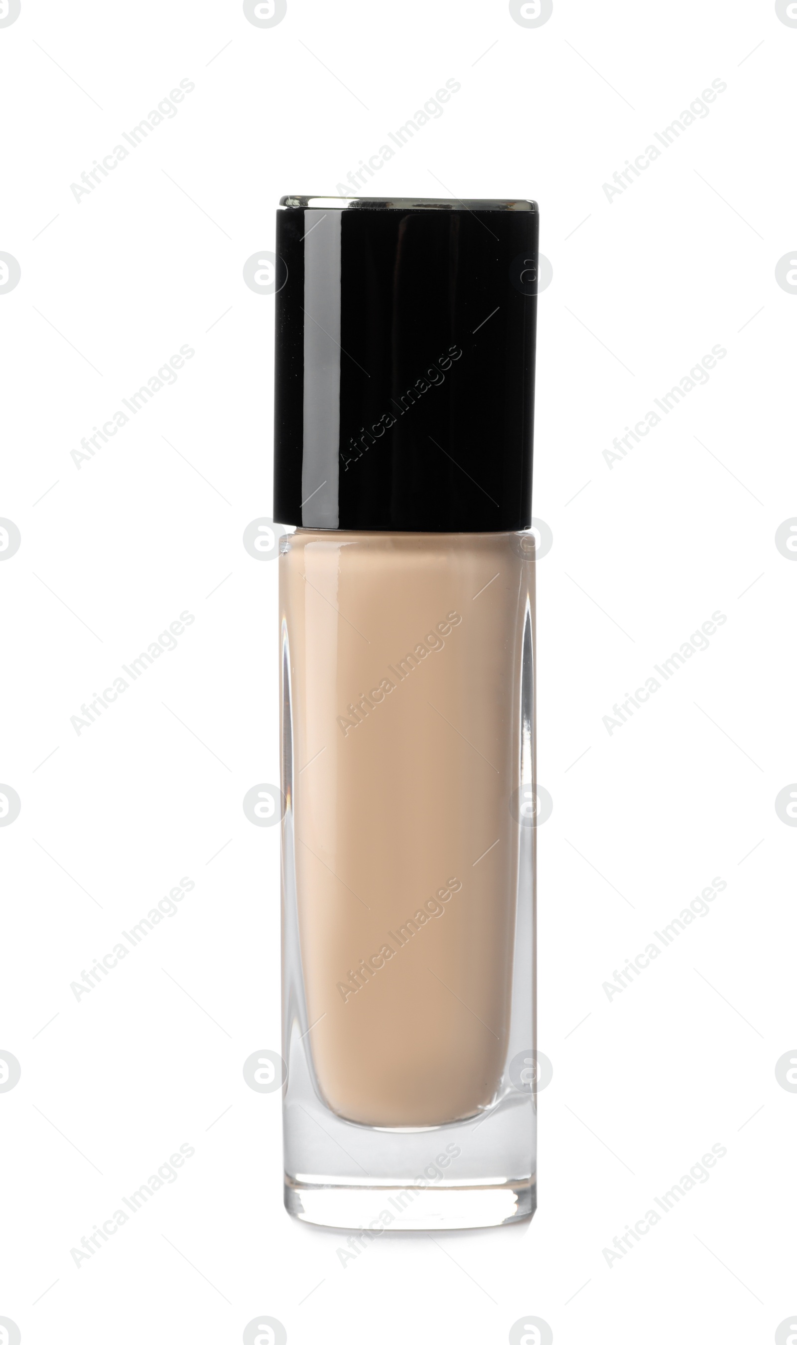 Photo of Bottle of skin foundation on white background