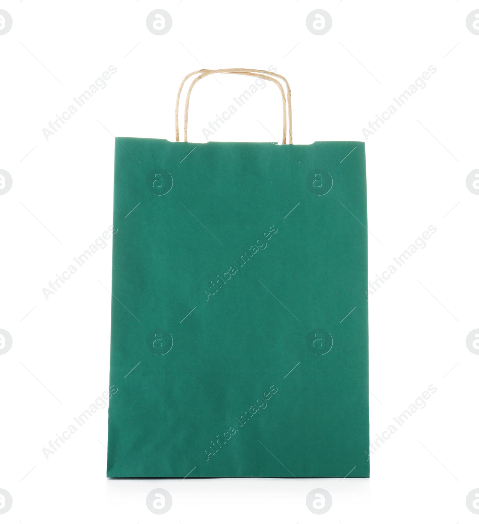 Photo of Mockup of paper shopping bag on white background