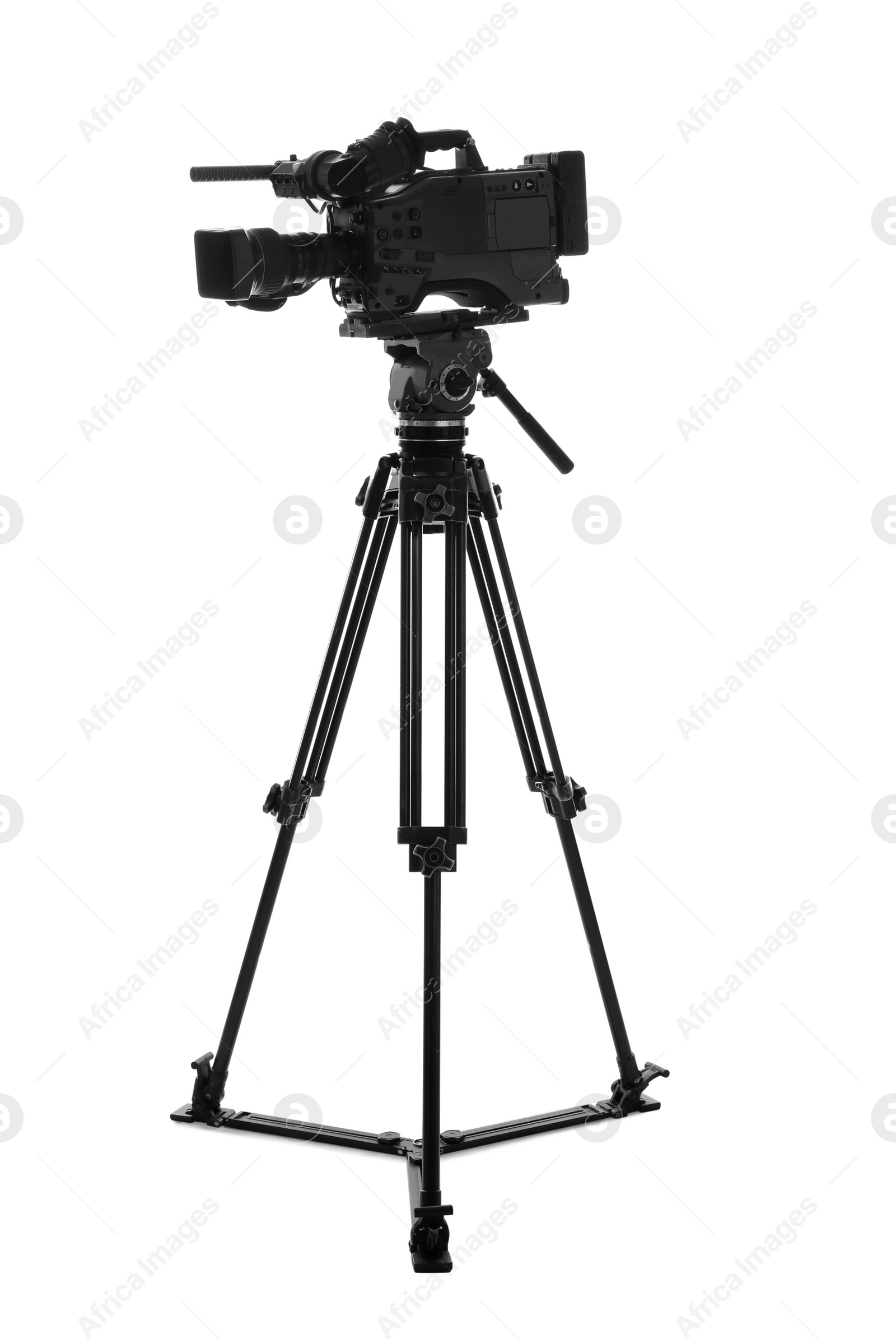 Photo of Modern professional video camera isolated on white