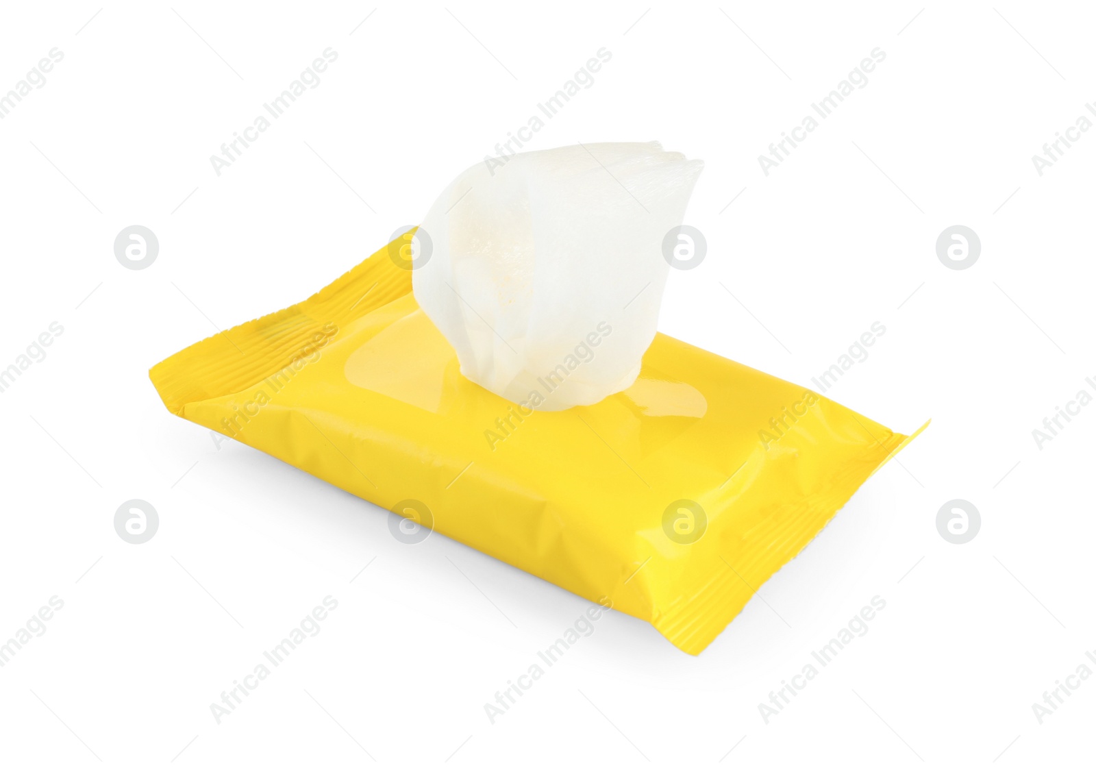 Photo of Wet wipes flow pack isolated on white