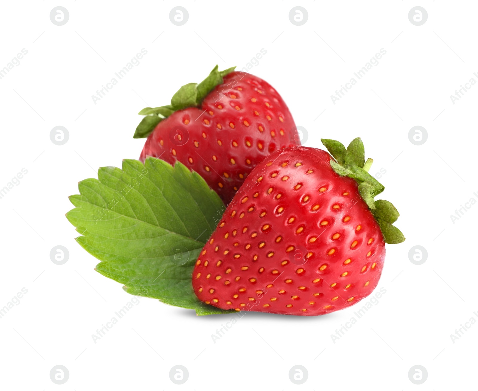 Photo of Fresh ripe red strawberries isolated on white