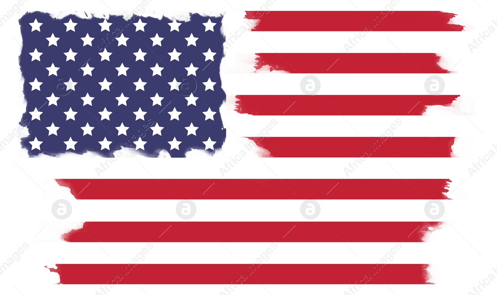 Image of Bright creative painting of USA national flag