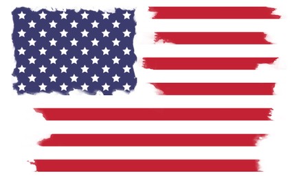 Image of Bright creative painting of USA national flag