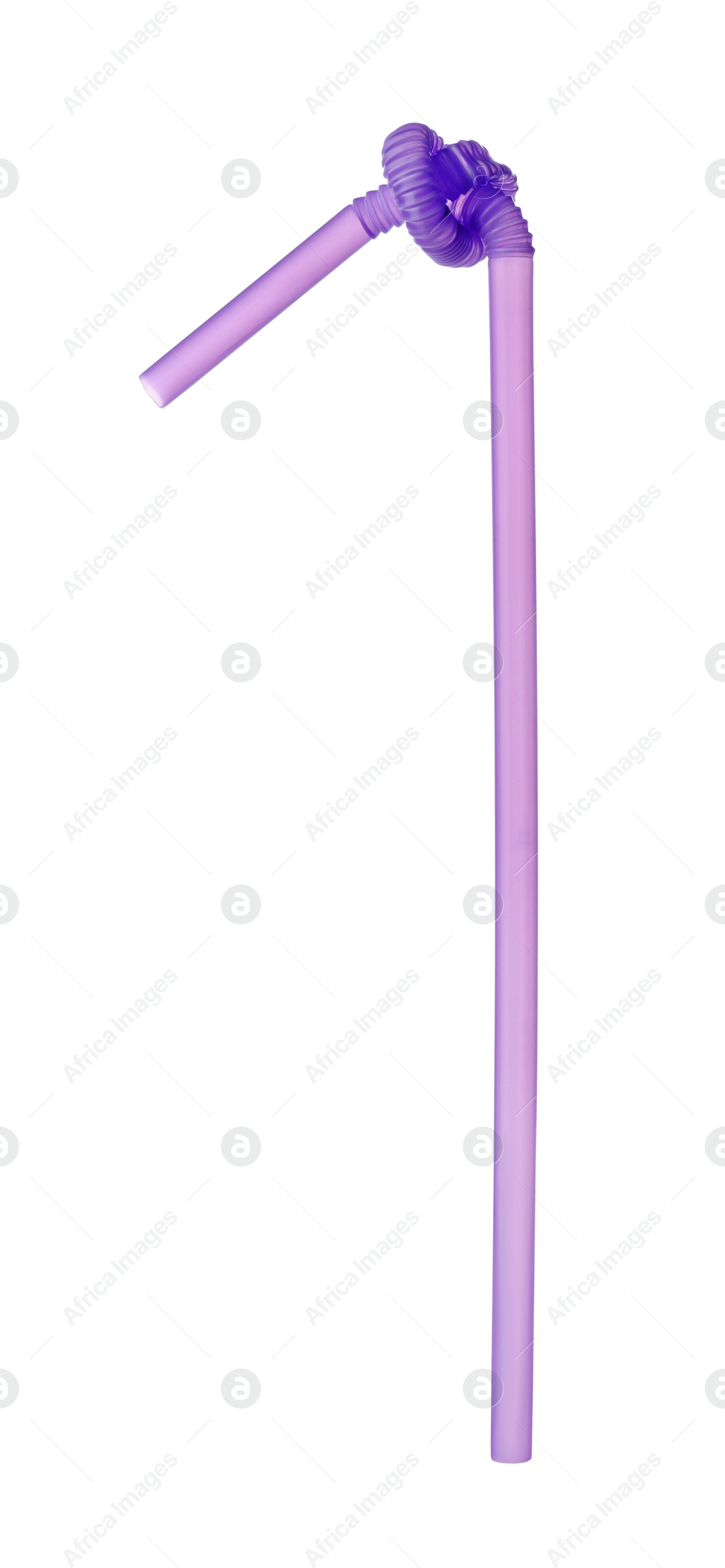 Photo of Violet plastic cocktail tube isolated on white