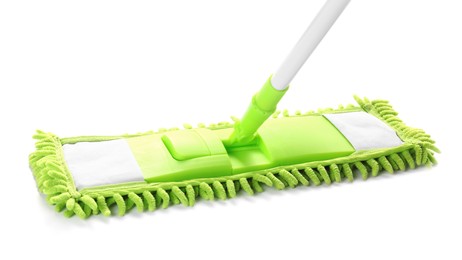 One flat mop isolated on white. Cleaning tool