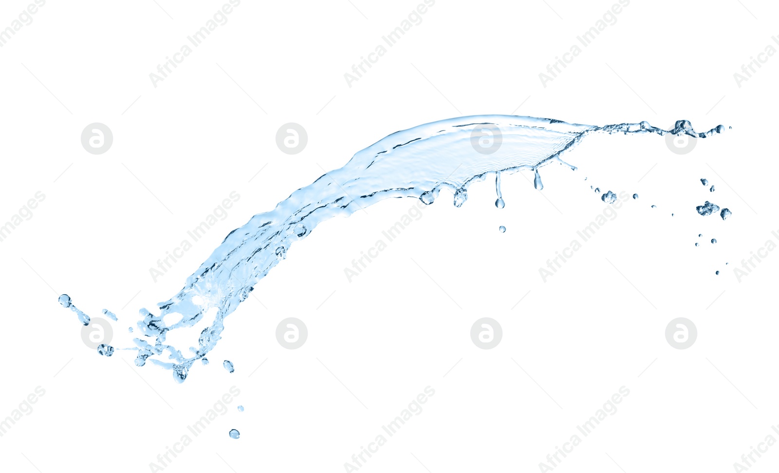 Photo of Splash of clear water on white background