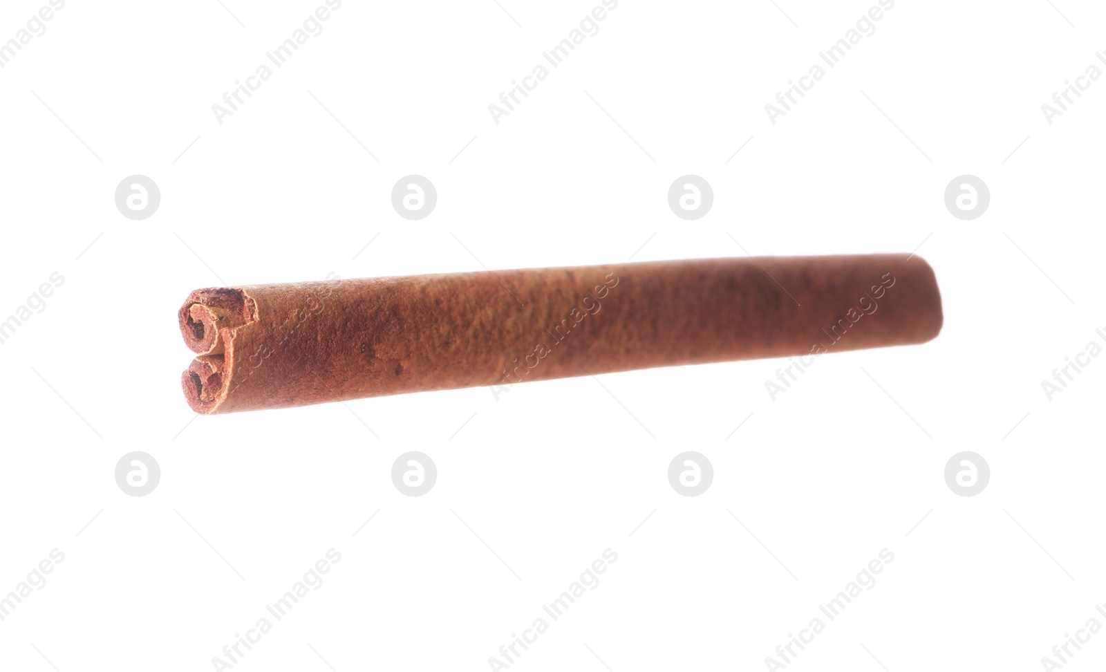 Photo of One aromatic cinnamon stick isolated on white