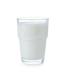 Photo of Glass of fresh milk isolated on white