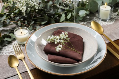 Photo of Stylish elegant table setting for festive dinner