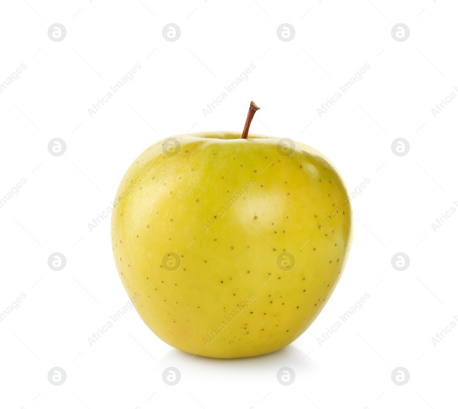 Photo of Fresh juicy yellow apple isolated on white