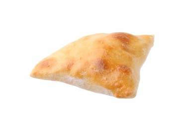 Photo of One delicious samosa isolated on white. Homemade pastry