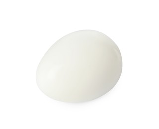 Photo of One peeled quail egg isolated on white