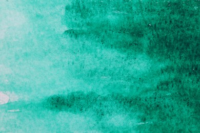 Photo of Abstract green watercolor painting as background, top view