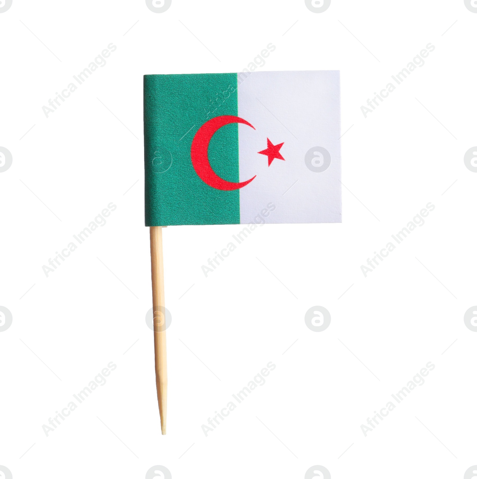 Photo of Small paper flag of Algeria isolated on white
