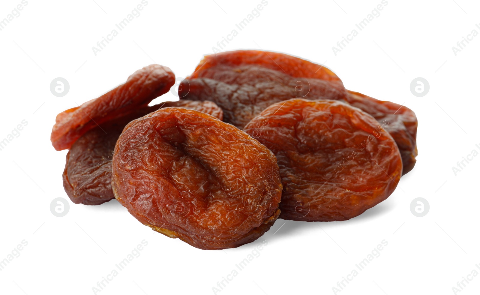 Photo of Tasty dried apricots isolated on white. Healthy snack