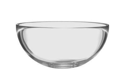 Empty clean glass bowl isolated on white