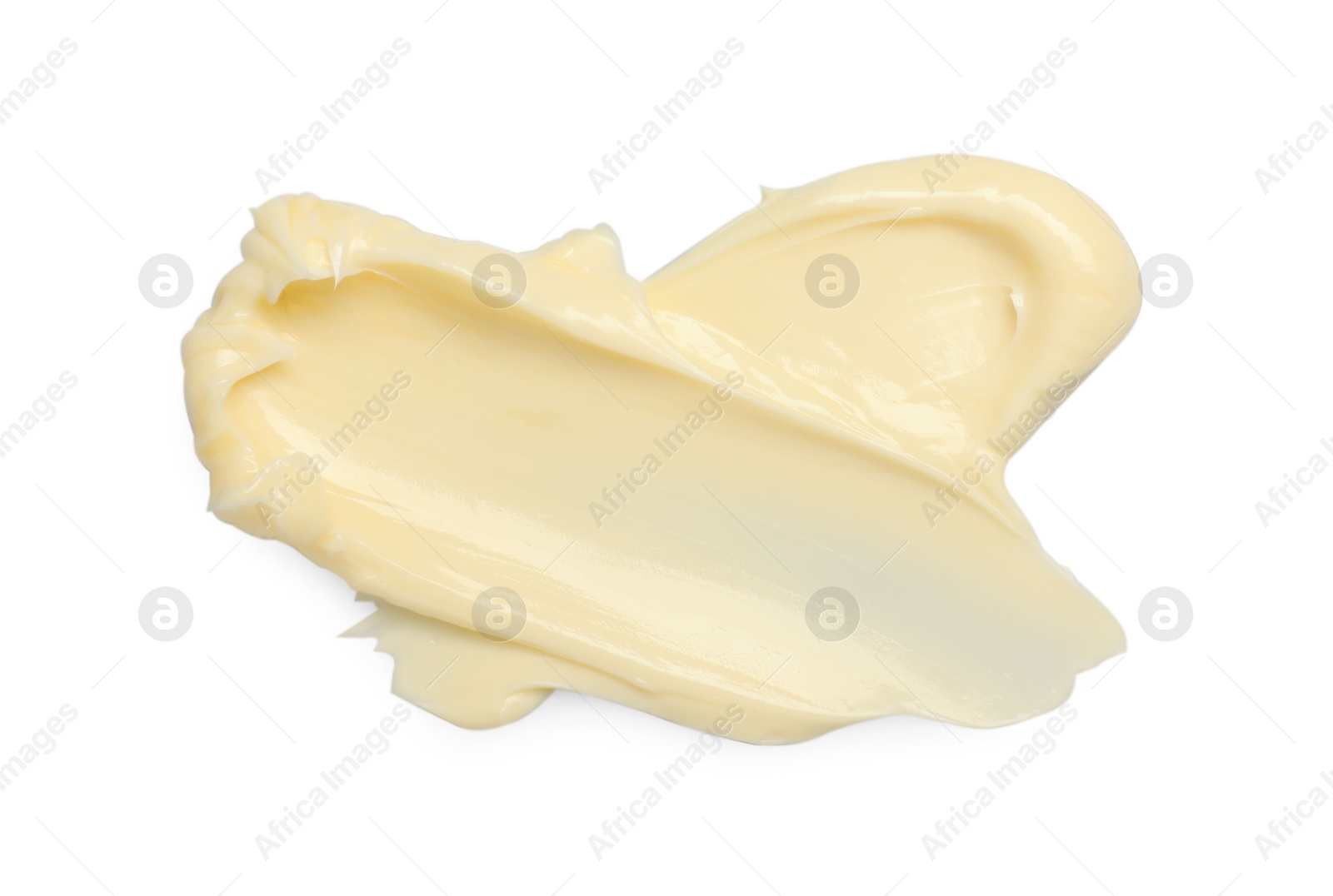 Photo of Fresh natural butter isolated on white, top view