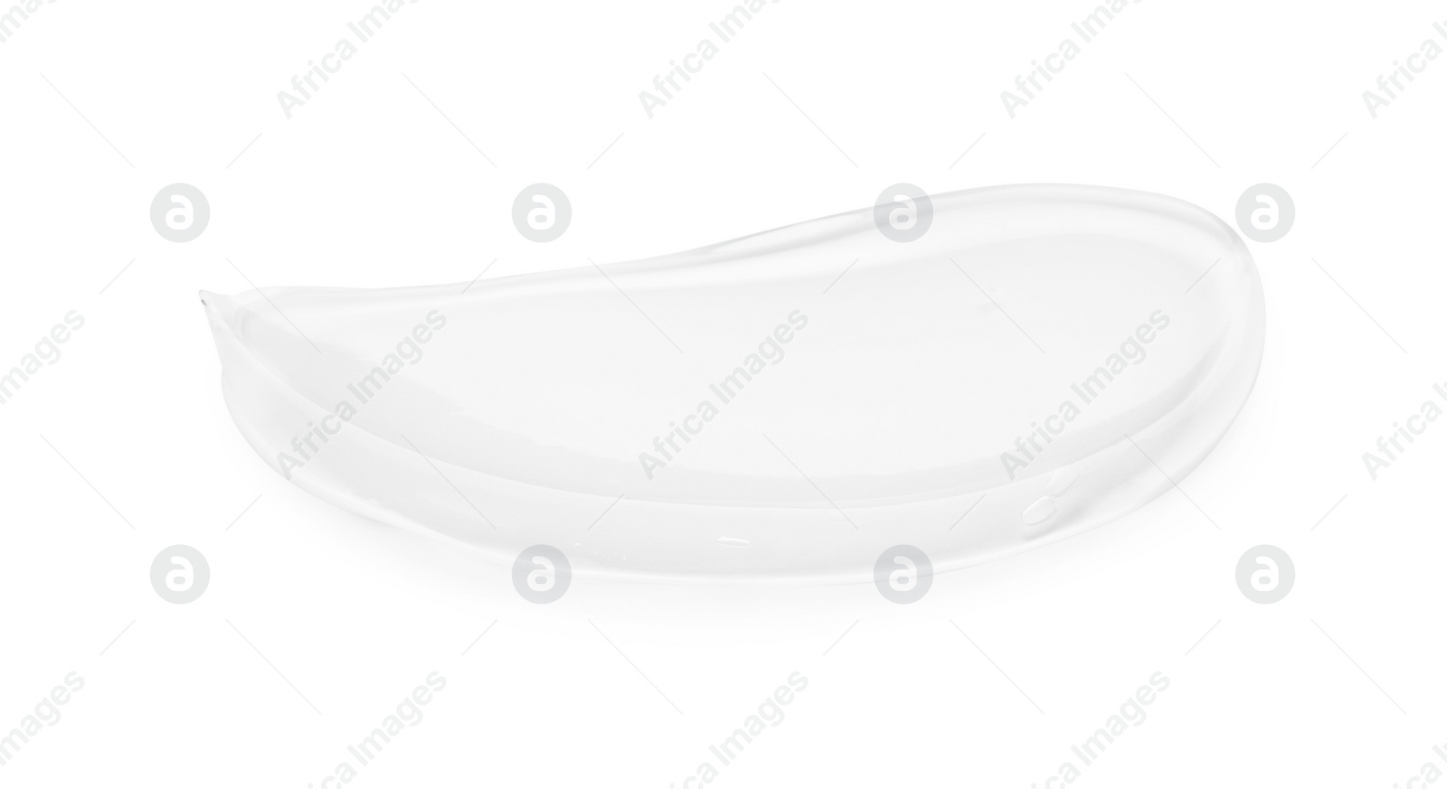 Photo of Sample of clear cosmetic gel isolated on white