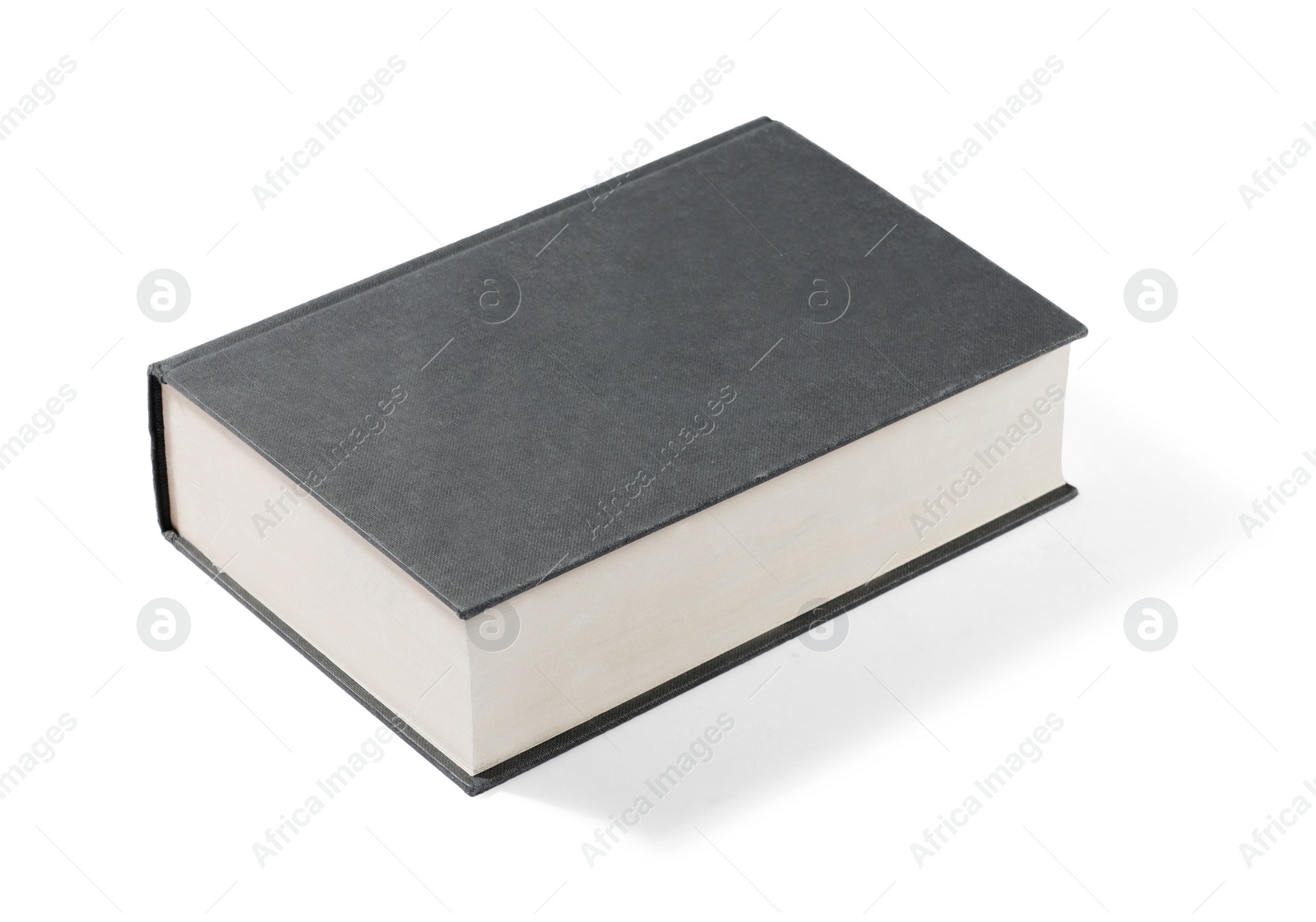 Photo of One closed black hardcover book isolated on white