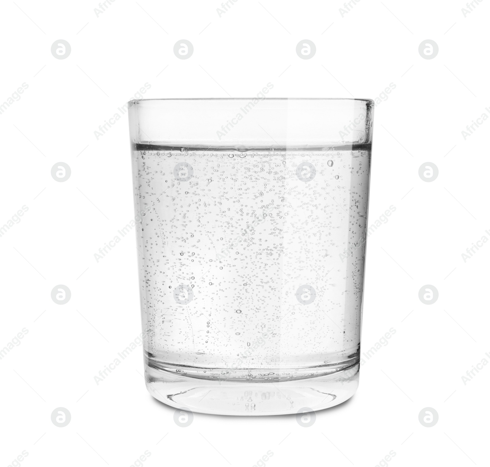 Photo of Glass of soda water isolated on white