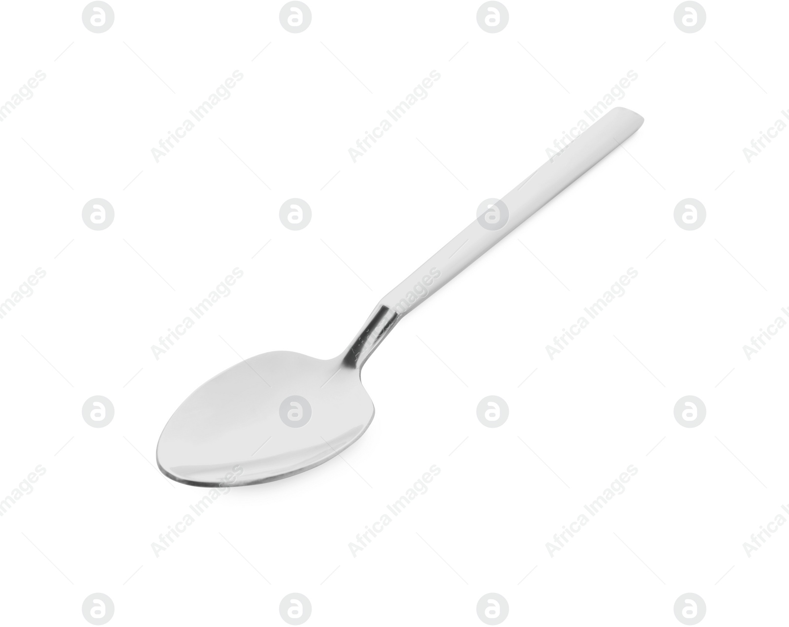 Photo of One clean shiny spoon isolated on white