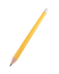 Photo of Sharp graphite pencil isolated on white. School stationery