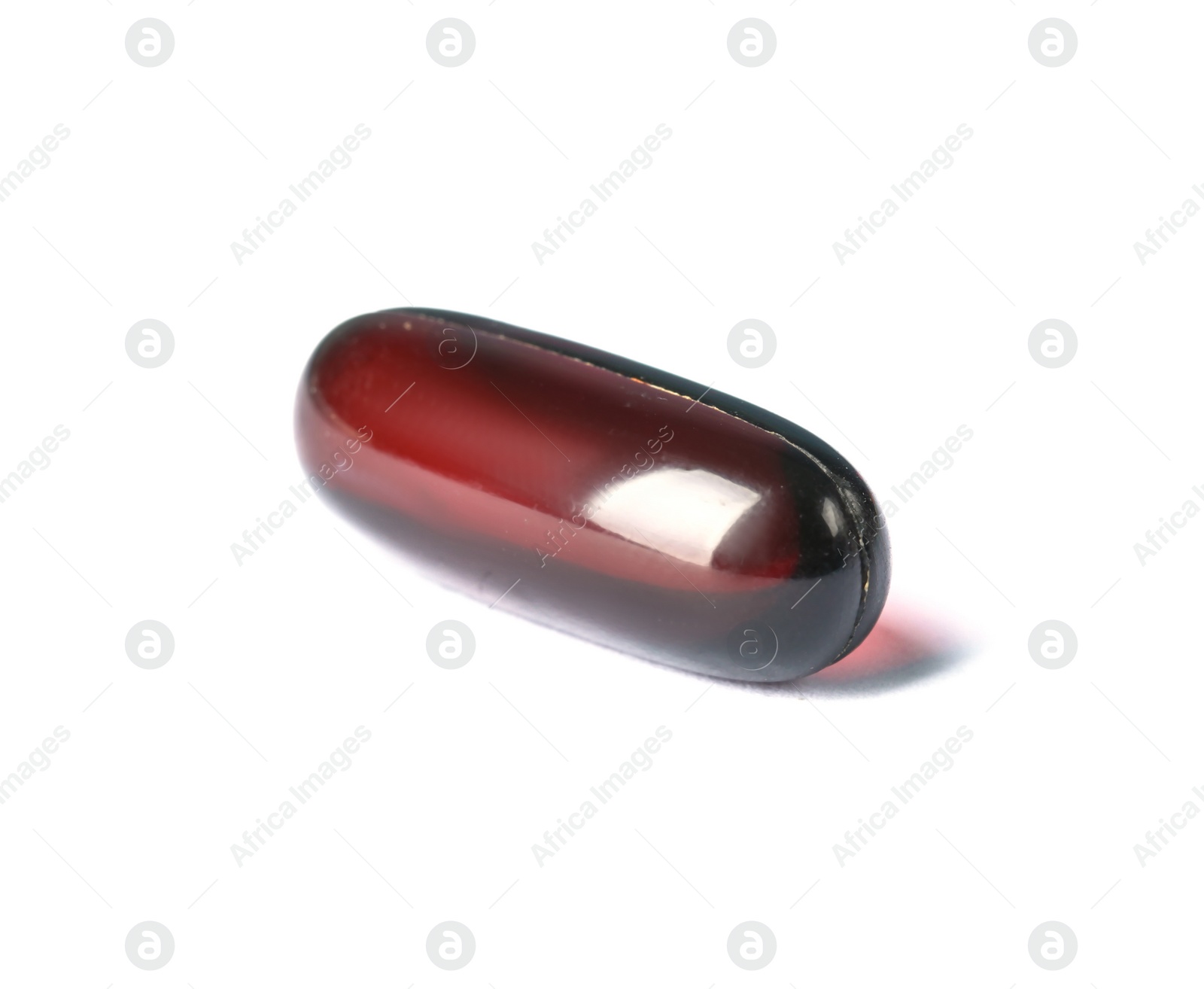 Photo of Pill on white background. Medical care and treatment