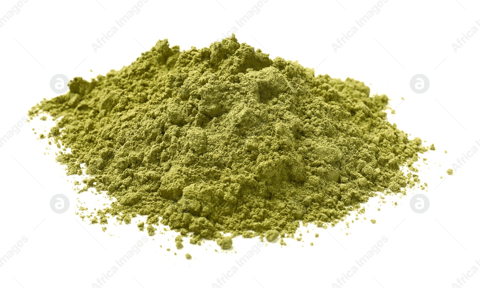 Photo of Heap of henna powder isolated on white