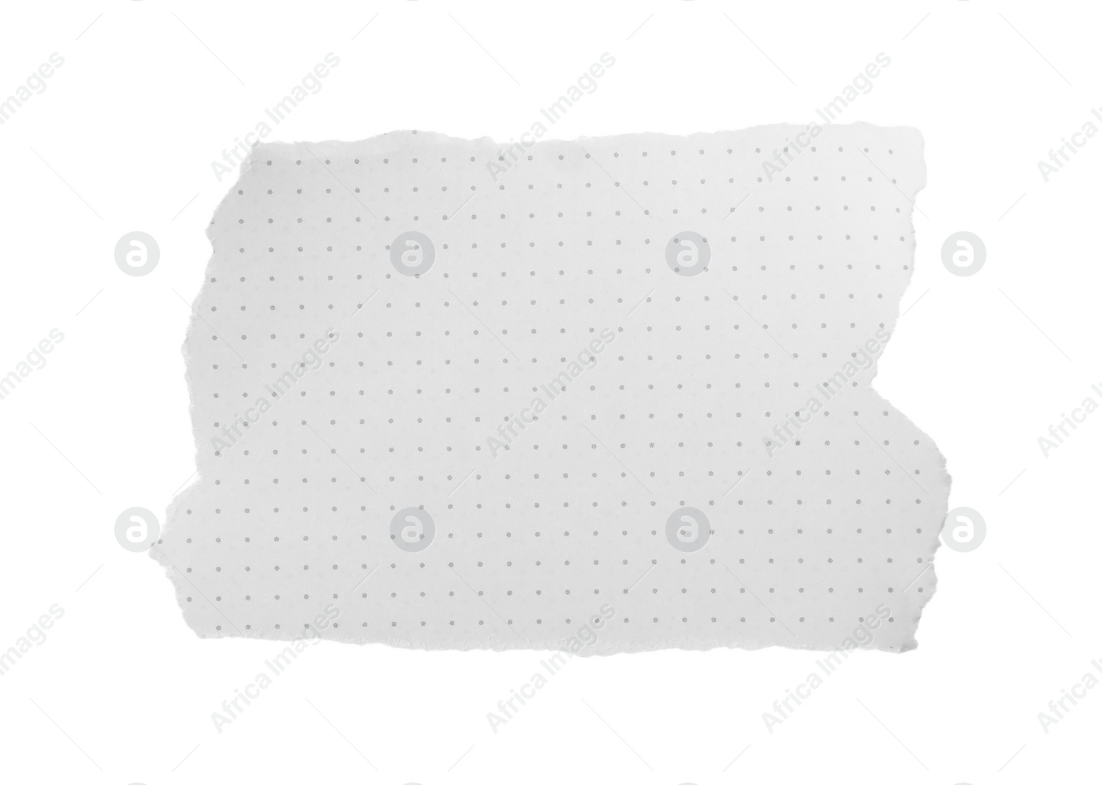 Photo of Piece of blank notebook paper isolated on white. Space for design