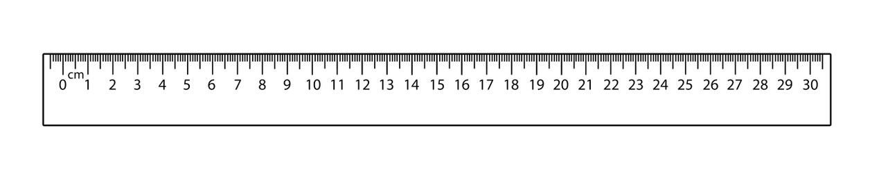Image of Ruler with measuring length markings in centimeters on white background. Illustration