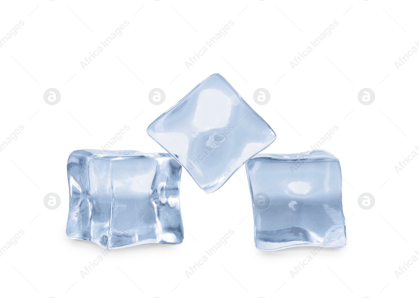 Photo of Crystal clear ice cubes isolated on white