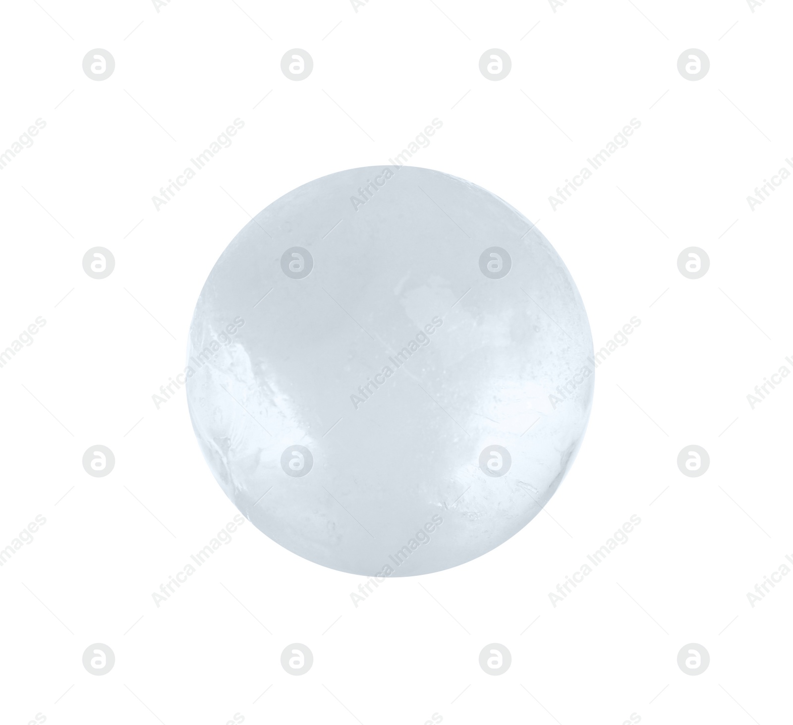 Photo of One frozen ice ball isolated on white