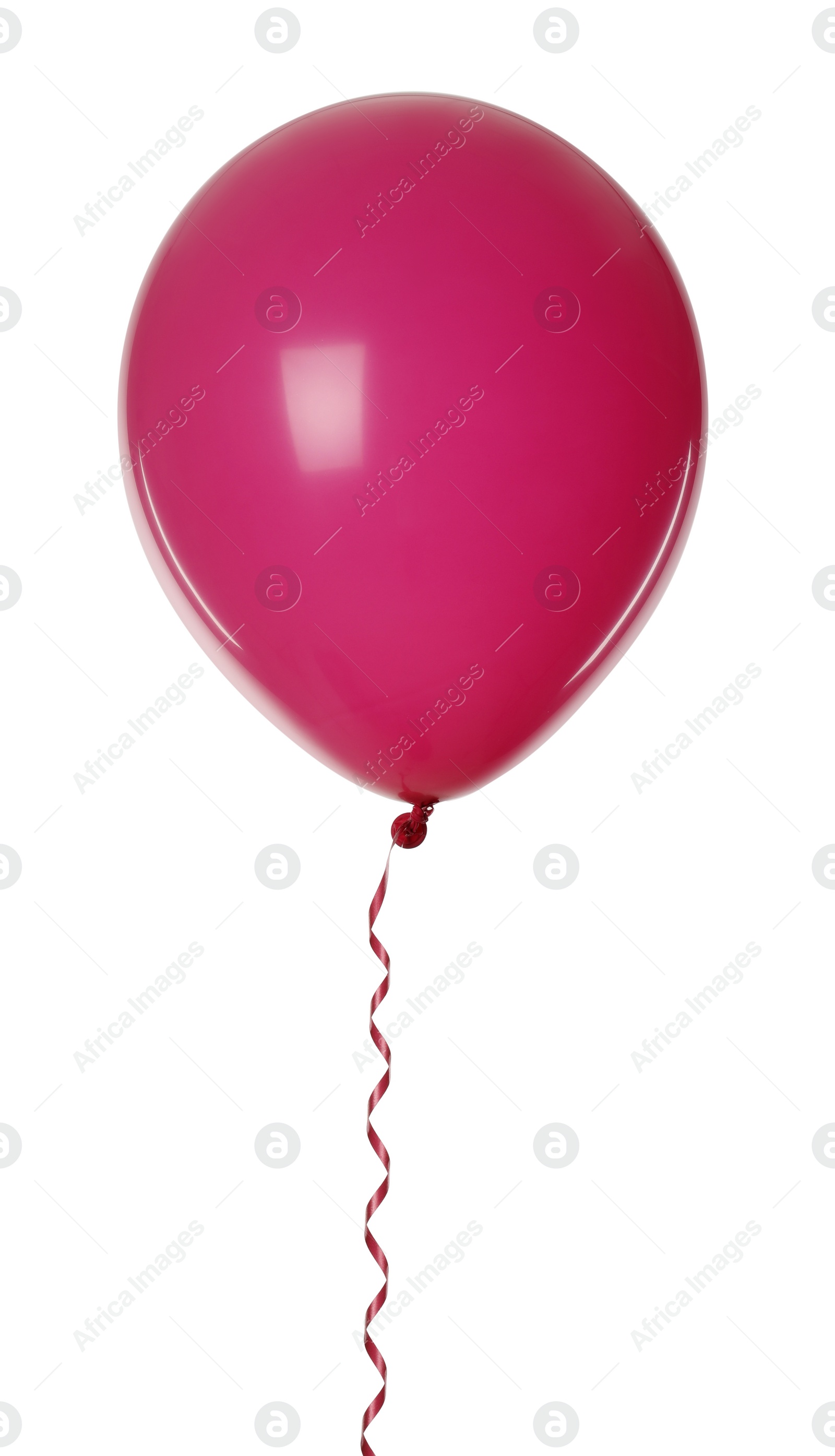 Photo of Pink balloon with ribbon isolated on white