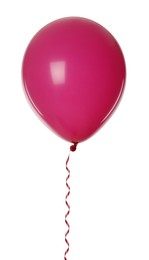 Photo of Pink balloon with ribbon isolated on white