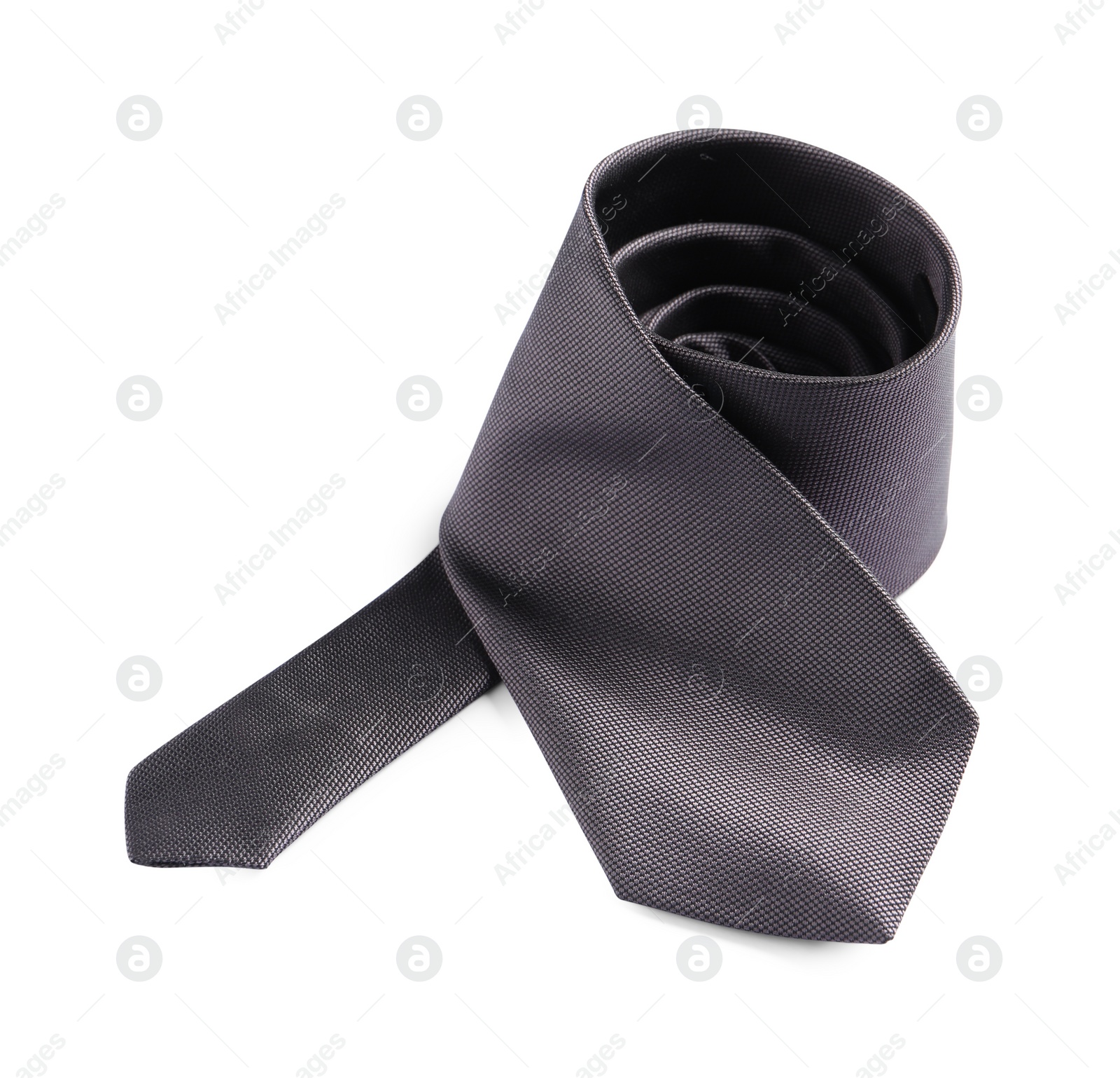 Photo of One grey necktie isolated on white. Men's accessory