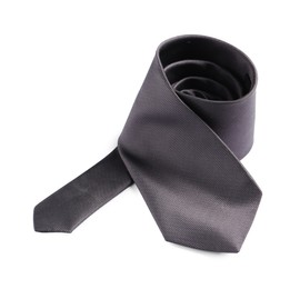 One grey necktie isolated on white. Men's accessory