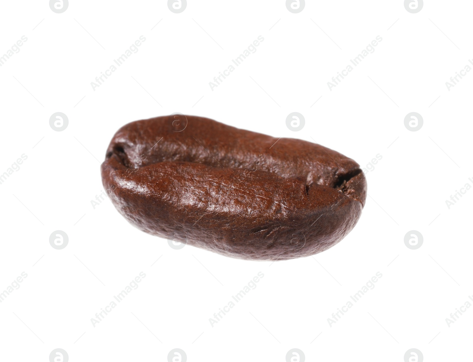 Photo of One aromatic coffee bean isolated on white