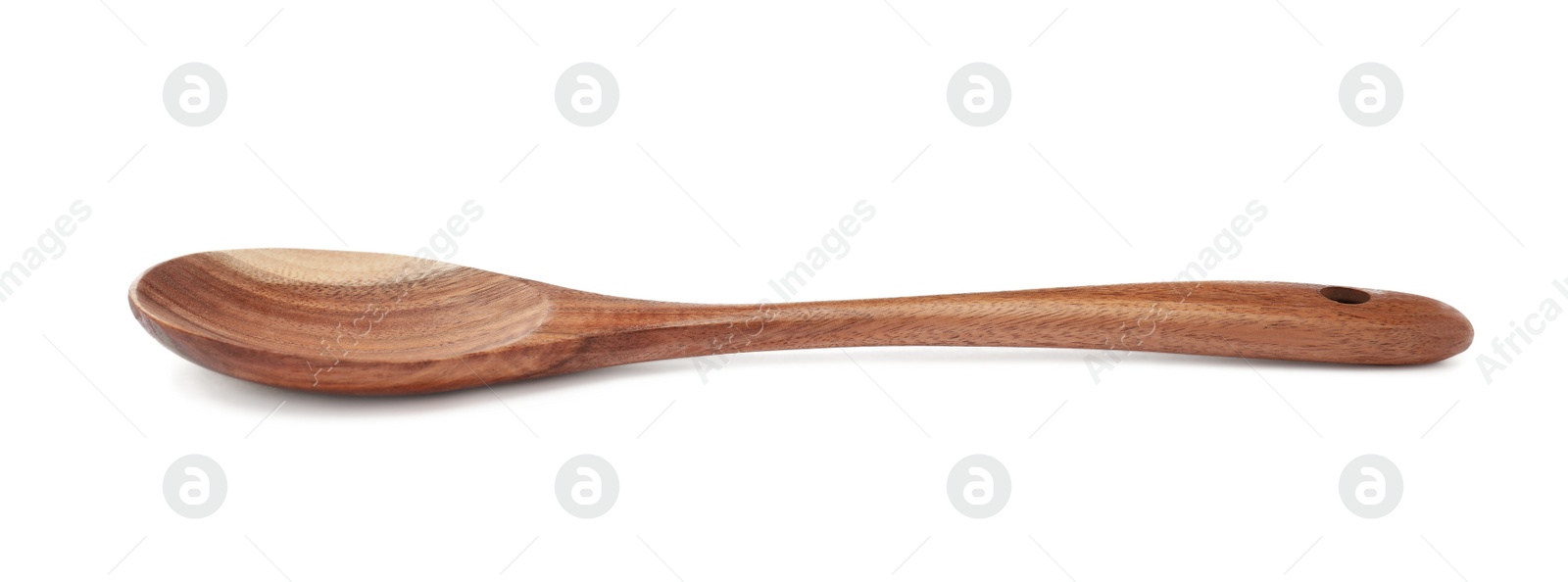 Photo of Wooden spoon isolated on white. Cooking utensil