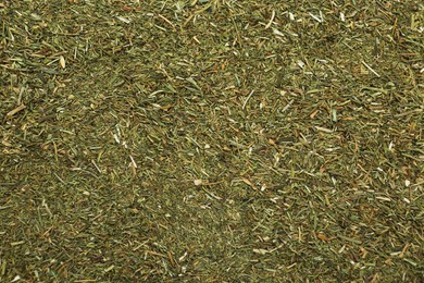 Heap of dried dill as background, top view