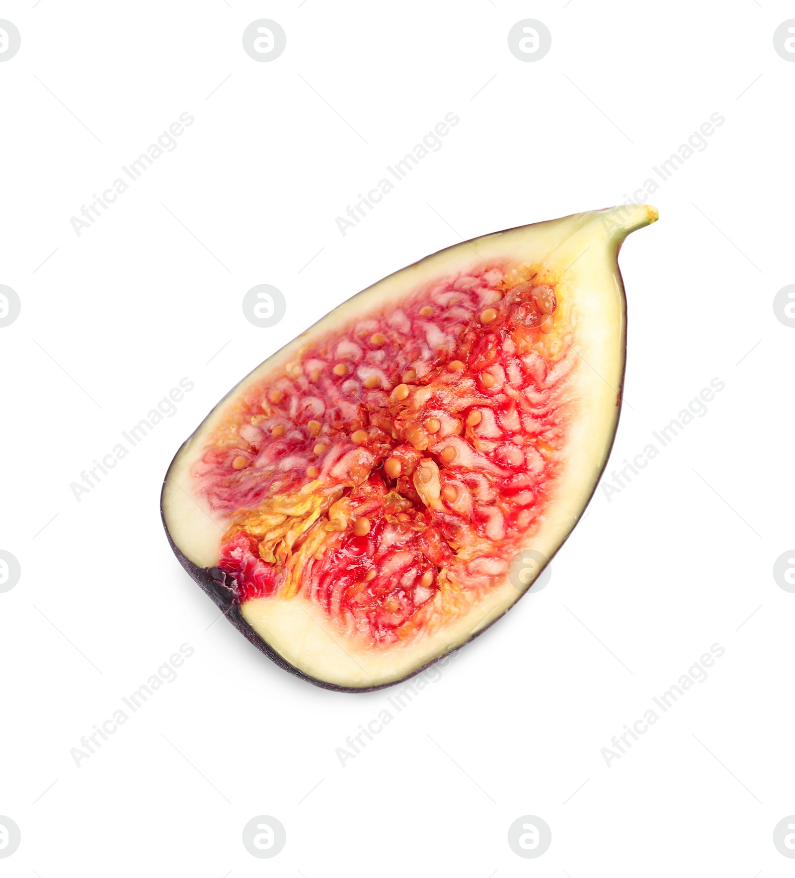 Slice of fresh fig isolated on white, top view Photo of Slice of fresh fig isolated on white, top view