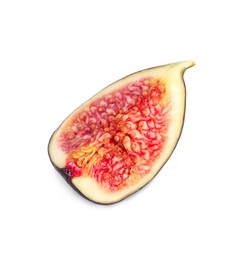 Slice of fresh fig isolated on white, top view