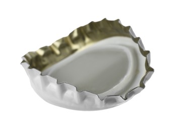 Photo of One beer bottle cap isolated on white
