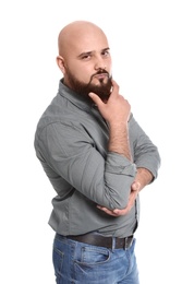 Photo of Portrait of confident young man on white background