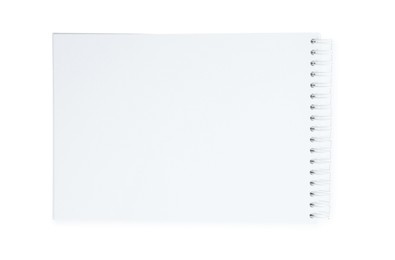 Photo of Blank paper brochure isolated on white, top view. Mockup for design