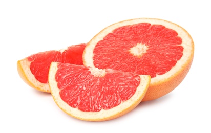 Ripe grapefruit on white background. Fresh fruit