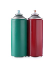 Two spray paint cans isolated on white