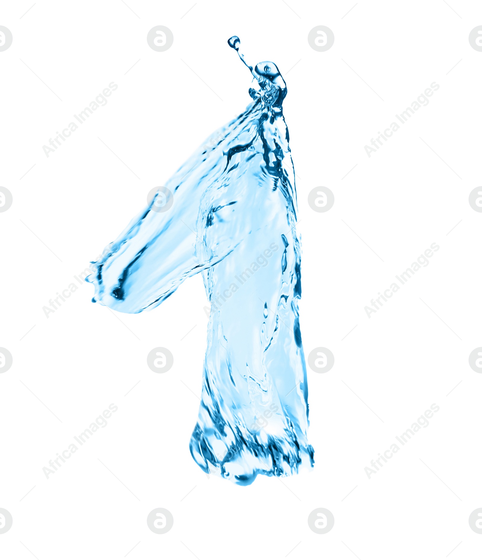 Illustration of Number one made of water on white background