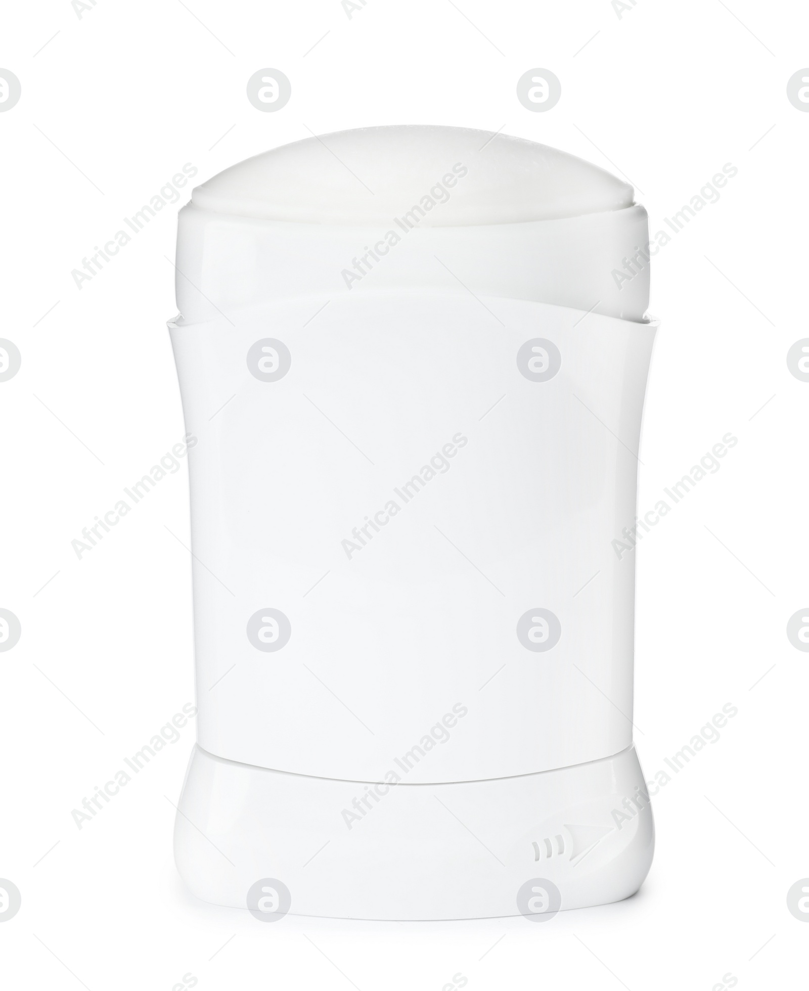 Photo of Blank plastic deodorant container on white background